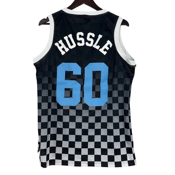 Headgear Classics Nipsey Hussle Crenshaw Jersey Small Black Blue Checkered #60 - Picture 2 of 6